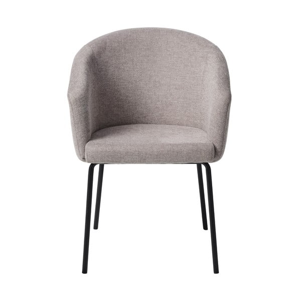 Šviesiai pilkos spalvos iš audinio valgomojo kėdė su porankiais Easton – Unique Furniture-image-3