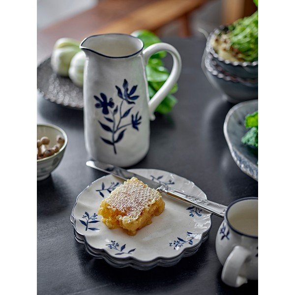 Mėlynos spalvos/kreminės spalvos desertinės iš akmens masės lėkštės 4 vnt. ø 20,5 cm Eimy – Bloomingville-image-1
