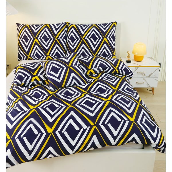 Iš mikrosatino viengulė patalynė tamsiai mėlynos spalvos 6 dalių 140x200 cm Dylan – My House-image-3