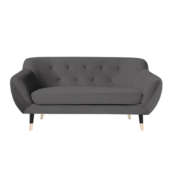 Pilka sofa su juodomis kojomis Mazzini Sofas Amelie, 158 cm