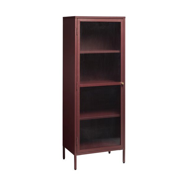 Iš metalo vitrina raudonos spalvos 58x160 cm Bronco – Unique Furniture-image-3