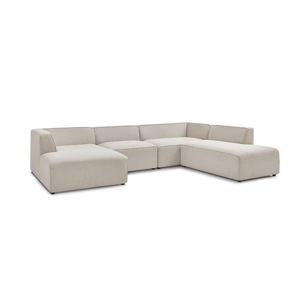 Smėlio spalvos modulinė kampinė sofa (su dešiniuoju kampu/„U“ formos) Megeve – Bobochic Paris