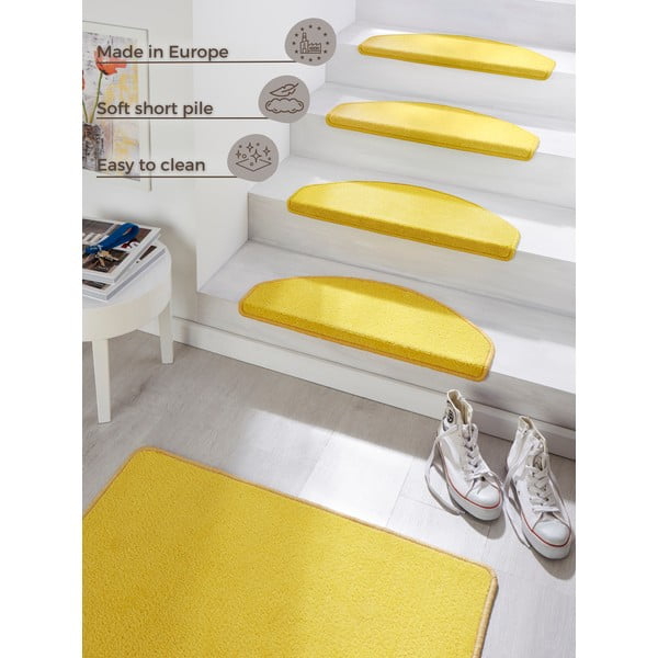 15 geltonų kilimėlių laiptams rinkinys Hans Home Fancy, 23 x 65 cm-image-4