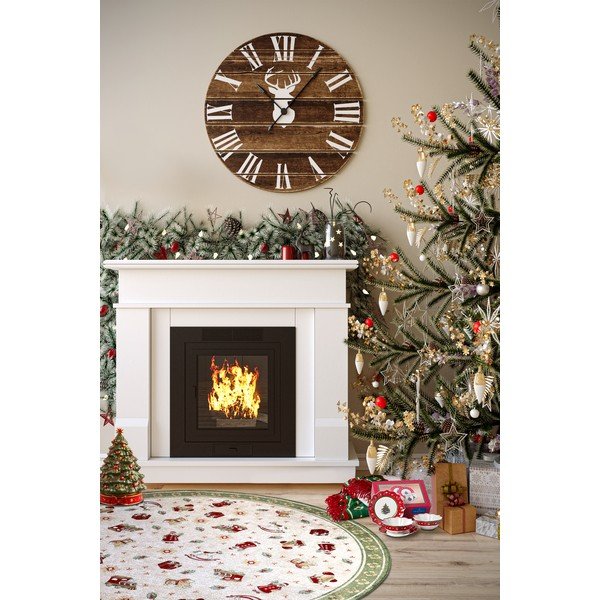 Iš medvilnės mišinio apvalios formos kilimas žalios spalvos su Kalėdų motyvu ø 160 cm Toy's Delight Green Christmas – Villeroy&Boch-image-2