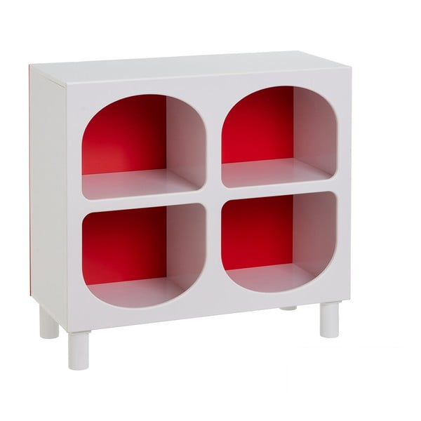 Knygų spinta  raudonos spalvos/baltos spalvos 76x70 cm – Casa Selección