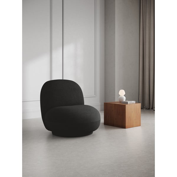 Iš boucle krėslas juodos spalvos Chuck – Micadoni Home-image-1