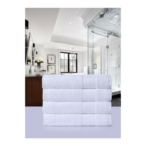 Iš frote audinio iš medvilnės rankšluosčiai baltos spalvos 4 vnt. 50x100 cm – Good Morning-image-2