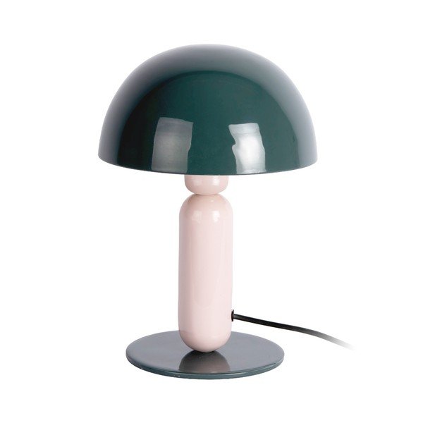 Tamsiai žalios spalvos/šviesiai rožinės spalvos iš metalo stalinis šviestuvas (aukštis 30 cm) Firenze round – Leitmotiv