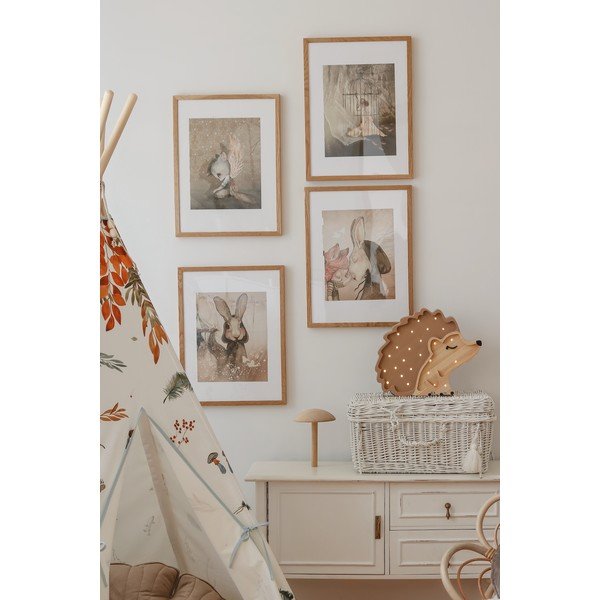 Rudos spalvos pušies medienos stalinis šviestuvas Little Lights Hedgehog, 30 cm ilgio-image-4