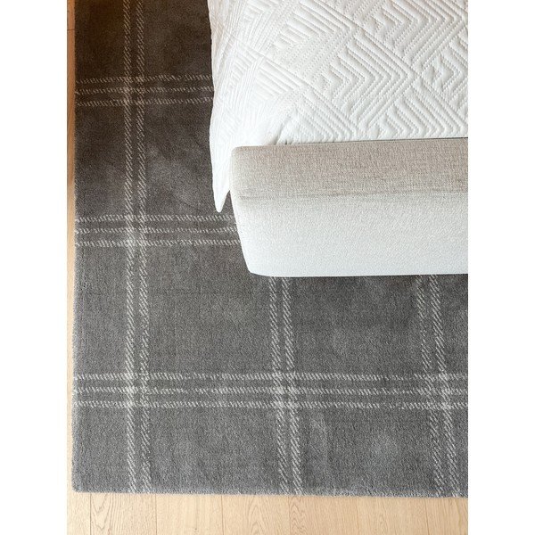 Kilimas iš vilnos antracito spalvos 120x180 cm Calisia M Grid Prime – Agnella-image-2