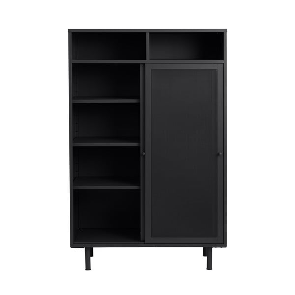 Iš metalo spintelė juodos spalvos su stumdomomis durimis 90x140x40 cm Veep – Unique Furniture-image-3