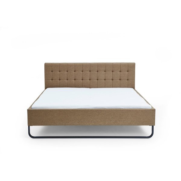 Šviesiai rudos spalvos dvigulė lova audiniu dengta be grotelių 180x200 cm Lambada – Meise Möbel-image-2
