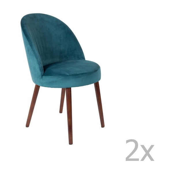 "Dutchbone Barbara" 2 benzininės mėlynos spalvos kėdžių rinkinys