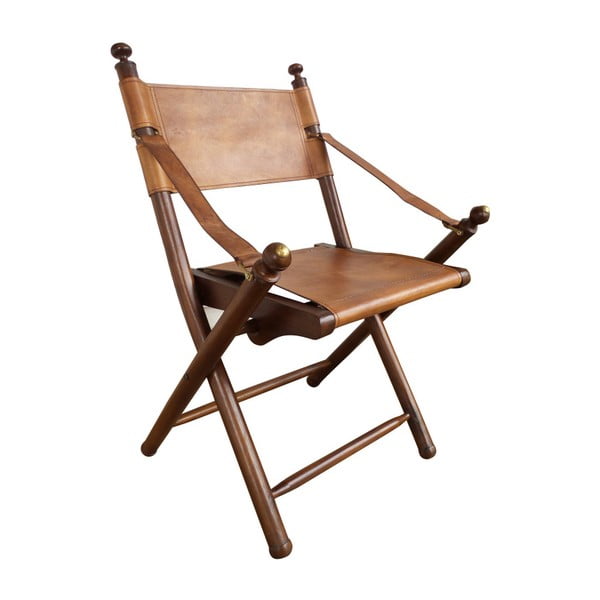 Sulankstoma odinė kėdė su tikmedžio medienos konstrukcija Orchidea Milano Safari