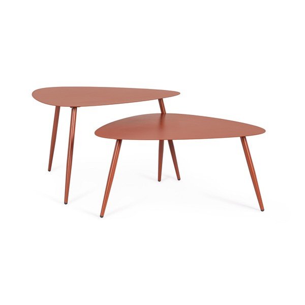 Iš plieno sodo kavos staliukai 2 vnt. 73,5x77,5 cm Yvonne – Bizzotto