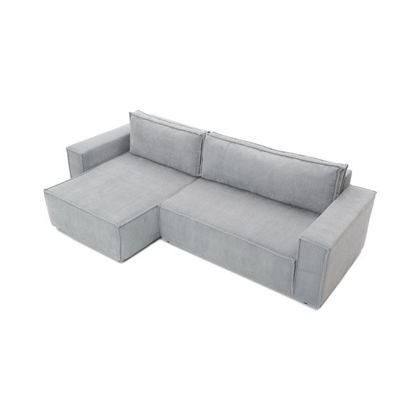 Šviesiai pilka aksominė modulinė kampinė sofa Bonami Selection Bowie-image-4