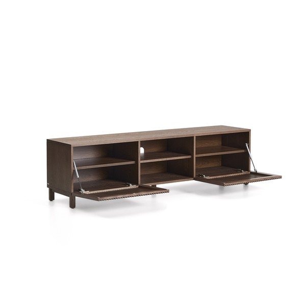 Tamsiai rudos spalvos TV spintelė iš riešutmedžio 180x49,5x42,5 cm Beyla – Kave Home-image-4