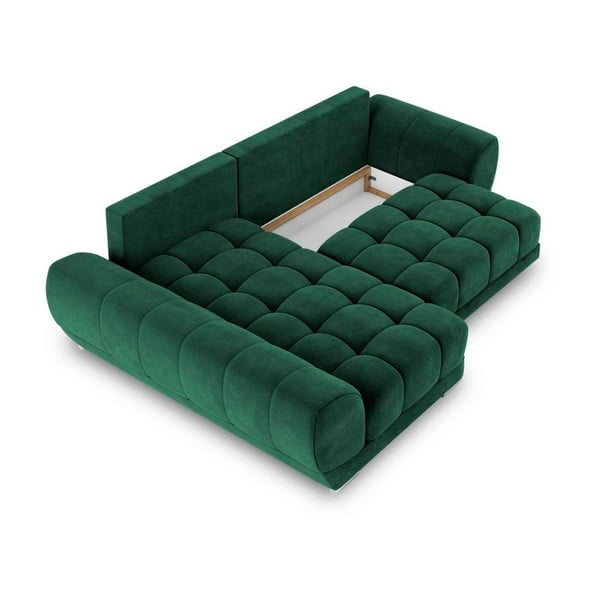 Žalia aksominė sofa-lova Windsor & Co Sofas Nuage, kairysis kampas-image-4