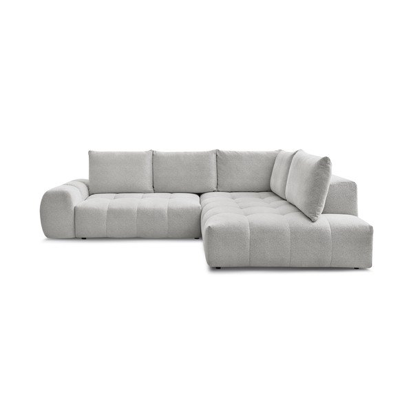 Šviesiai pilkos spalvos iš šenilinio audinio sulankstoma/su sandėliavimo vieta kampinė sofa (su dešiniuoju kampu/„L“ formos) Everest – Bobochic Paris