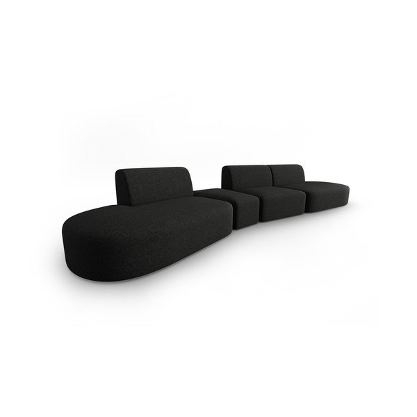 Sofa juodos spalvos 412 cm Shane – Micadoni Home-image-1