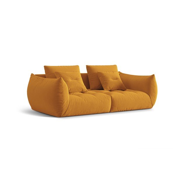 Geltonos spalvos iš velveto sofa 232 cm Bloom – Micadoni -image-2