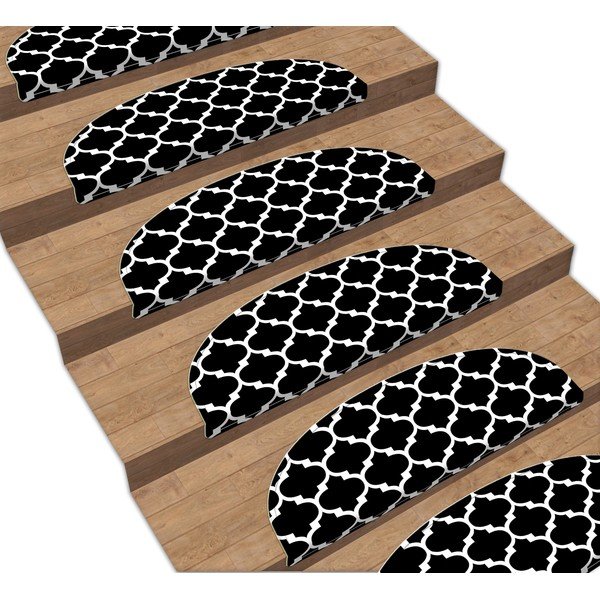 16 juodos spalvos kilimėlių laiptams rinkinys Vitaus Madalyon, 20 x 65 cm-image-1