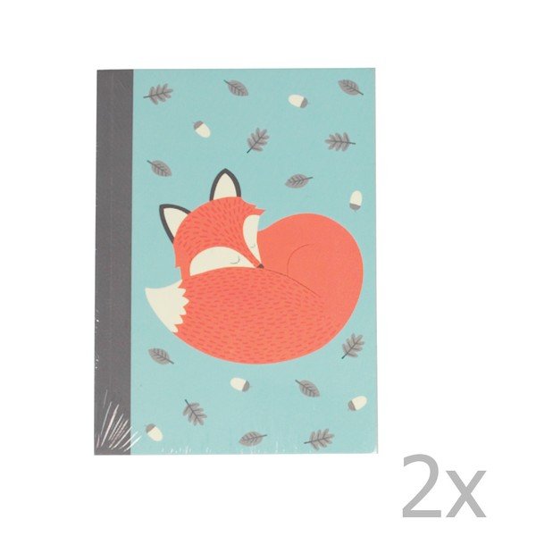 2 sąsiuvinių su eilutėmis rinkinys Rex London Rusty The Fox