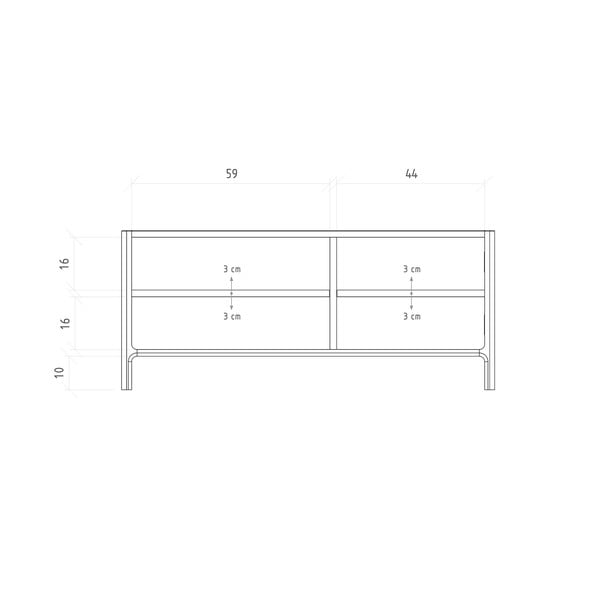 Iš ąžuolo masyvo TV spintelė natūralios spalvos 111x48 cm Twig – The Beds-image-4