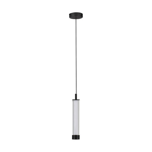 Matinės juodos spalvos iš aliuminio kabantis šviestuvas LED su pritemdymo funkcija ø 6,5 cm su stiklo gaubtu Glovia – Nova Luce