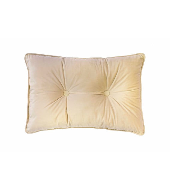 Kreminės ir baltos spalvos Tiseco Home Studio Velvet Button pagalvė, 40 x 60 cm