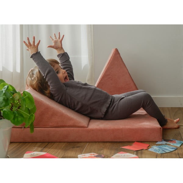 Šviesiai rožinės spalvos iš velveto putų žaidimų rinkinys 75x41x7 cm Bloque Montessori – Little Nice Things-image-1