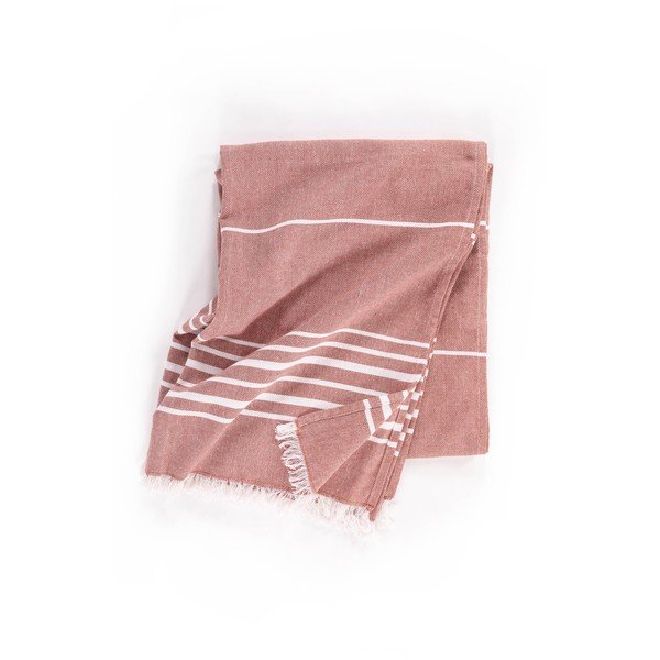 Terakotos spalvos iš medvilnės antklodė ir pledas 150x200 cm Solene – Tiseco Home Studio