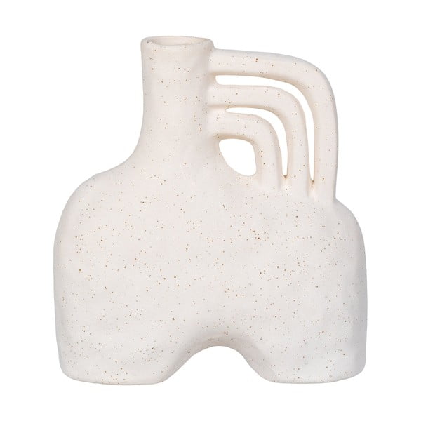 Iš keramikos vaza kreminės spalvos (aukštis 19,5 cm) – House Nordic