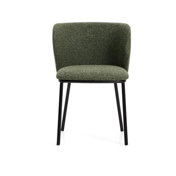 Žalios spalvos iš audinio valgomojo kėdė Ciselia – Kave Home-image-3