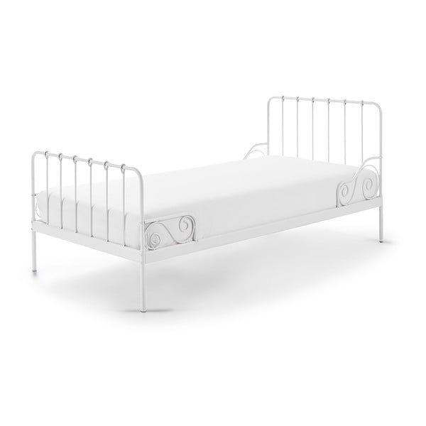 Balta metalinė vaikiška lova Vipack Alice, 90 x 200 cm