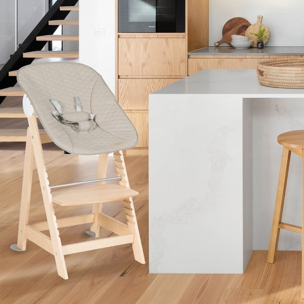 Smėlio spalvos/natūralios spalvos maitinimo kėdutė Born Up 2in1 Luxe – Roba-image-1