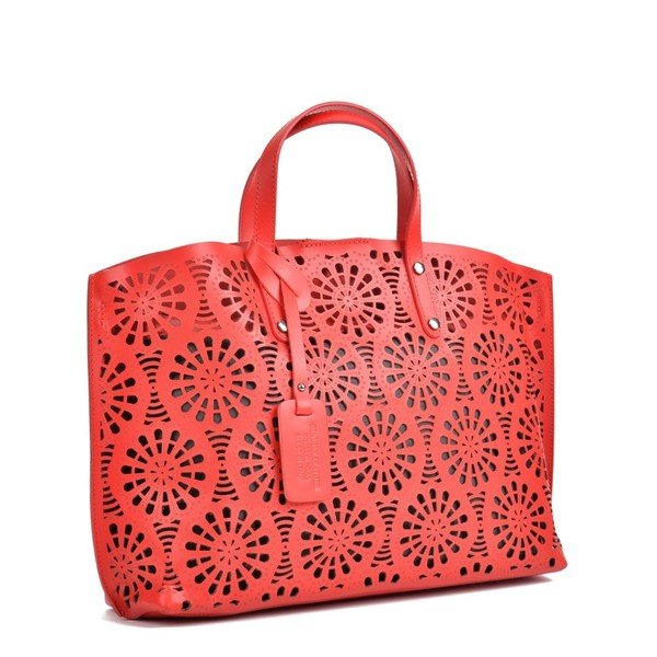 Raudona odinė rankinė Mangotti Krepšiai Lulia-image-4