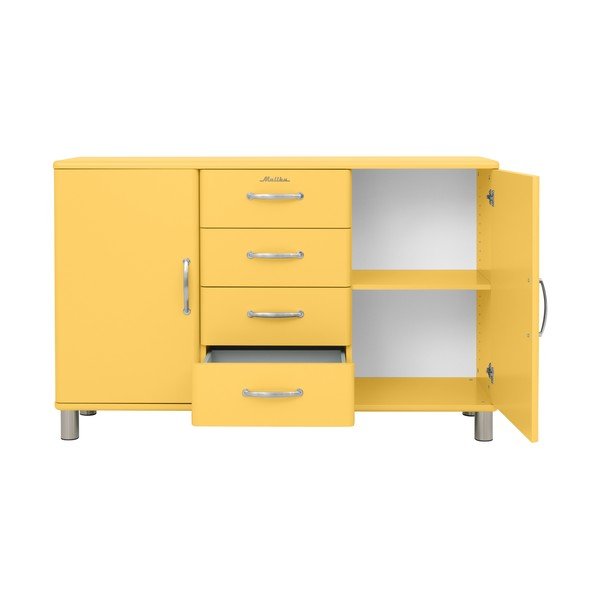 Geltona žema komoda 146x92 cm Malibu - Tenzo-image-2