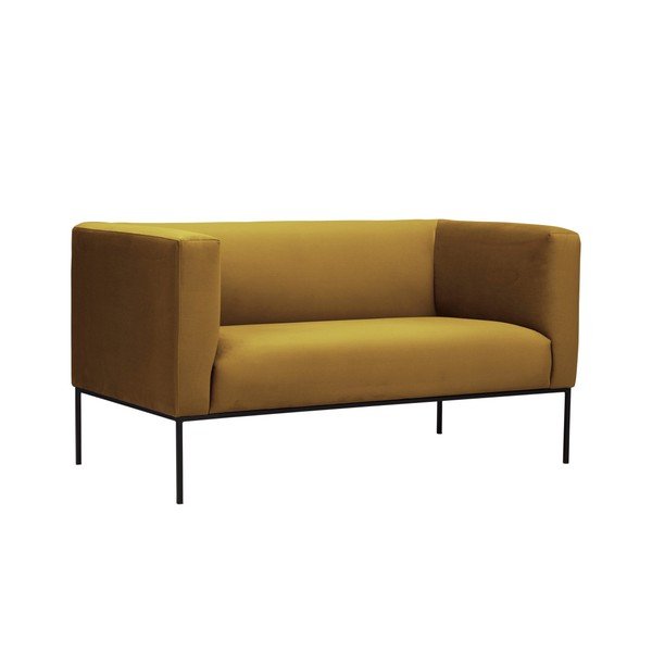 Geltona aksominė sofa Windsor & Co Sofas Neptune, 145 cm-image-2