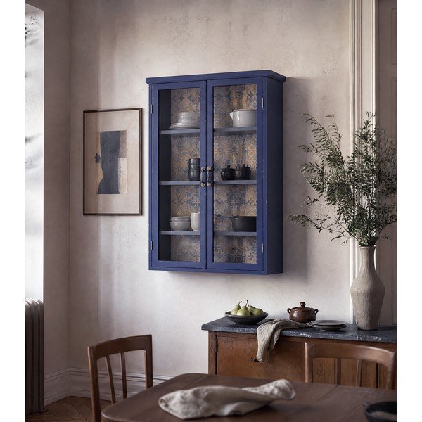 Iš kėnio masyvo vitrina mėlynos spalvos 81x122x22 cm Hazem – Bloomingville-image-1