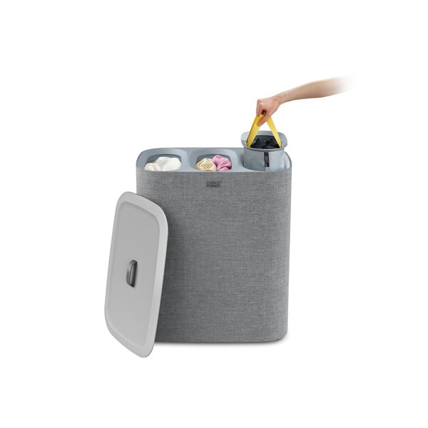 Skalbinių krepšys iš tekstilės pilkos spalvos 90 l Tota Trio – Joseph Joseph-image-3