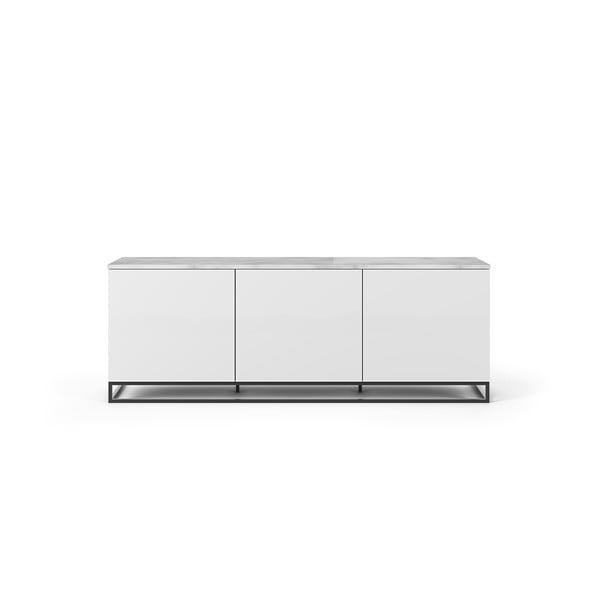 Baltas televizoriaus staliukas su baltu stalviršiu ir juodomis kojomis, 180 x 65 cm Join - TemaHome