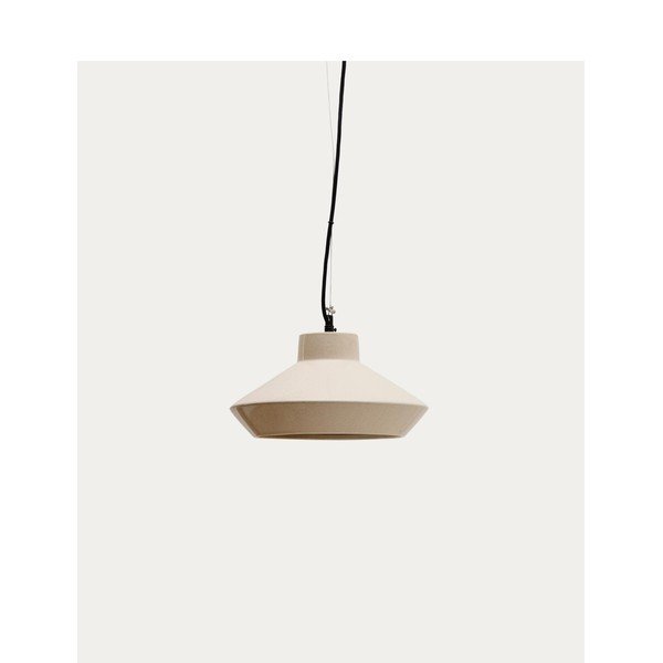 Smėlio spalvos kabantis šviestuvas ø 31 cm su keramikiniu gaubtu Portol – Kave Home-image-4
