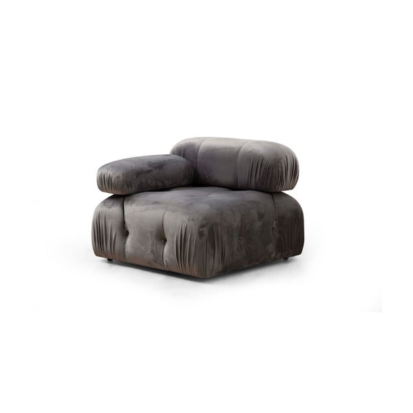 Modulinė sofa tamsiai pilkos spalvos iš velveto (su kairiuoju kampu) Bubble – Artie