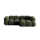Žalios spalvos iš velveto kampinė sofa (su dešiniuoju kampu/su gultu) Loretto – Cosmopolitan Design