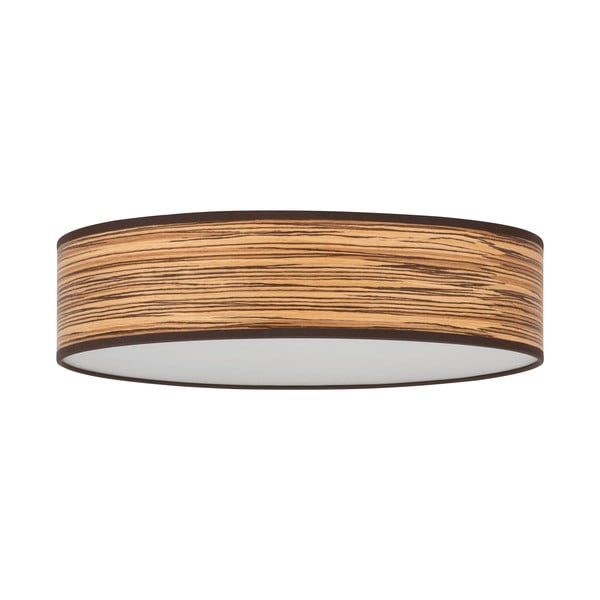 Šviesiai rudas lubinis šviestuvas su natūralaus lukšto gaubtu Sotto Luce Ocho Clear, ⌀ 40 cm