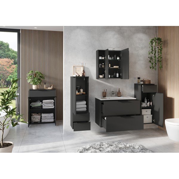 Aukšta/pakabinama vonios daiktadėžė antracito spalvos 71x95 cm Crandon – Germania-image-4