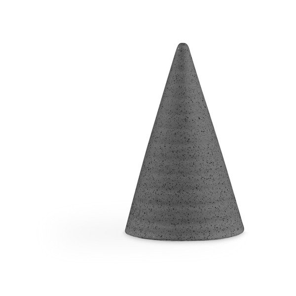 Tamsiai pilka akmens masės dekoratyvinė figūrėlė "Kähler Design Glazūruotas kūgis tamsiai pilka", aukštis 11 cm