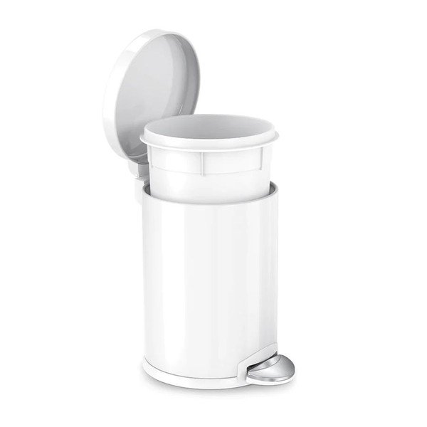 Baltas pedalų krepšelis simplehuman, 4,5 l-image-2