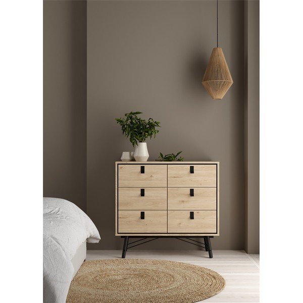 Žema šoninė spintelė natūralios spalvos iš ąžuolo 102x99 cm Ry – Tvilum-image-1